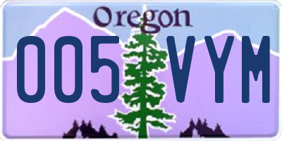 OR license plate 005VYM
