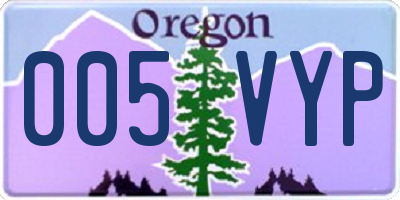 OR license plate 005VYP