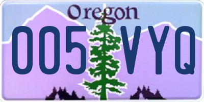 OR license plate 005VYQ