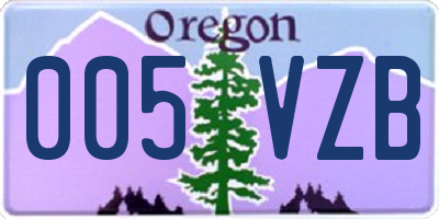 OR license plate 005VZB