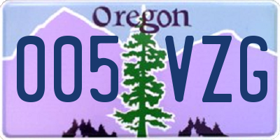 OR license plate 005VZG