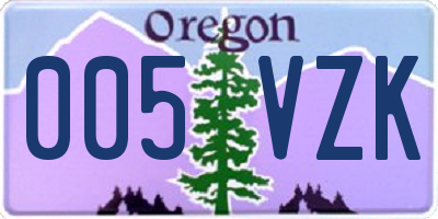OR license plate 005VZK