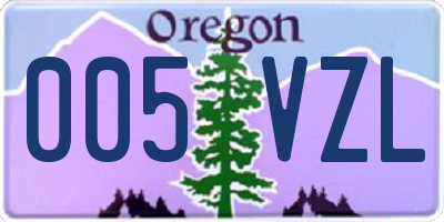 OR license plate 005VZL