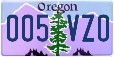 OR license plate 005VZO