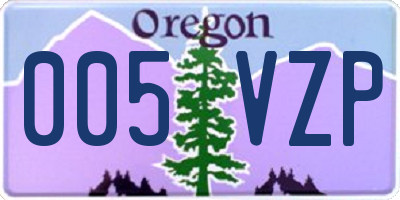 OR license plate 005VZP