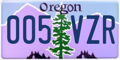 OR license plate 005VZR
