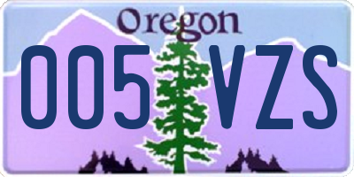 OR license plate 005VZS