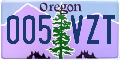 OR license plate 005VZT