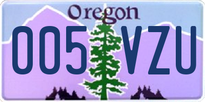 OR license plate 005VZU