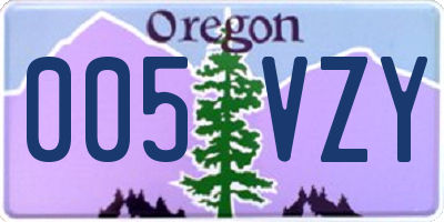 OR license plate 005VZY