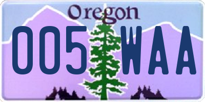 OR license plate 005WAA