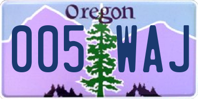 OR license plate 005WAJ
