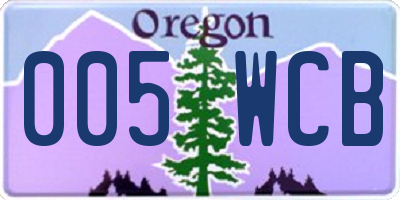 OR license plate 005WCB
