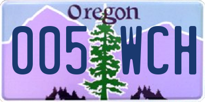 OR license plate 005WCH