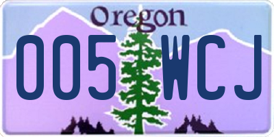 OR license plate 005WCJ