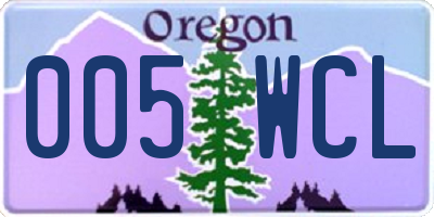 OR license plate 005WCL