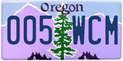 OR license plate 005WCM