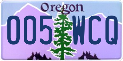 OR license plate 005WCQ