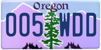 OR license plate 005WDD