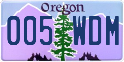 OR license plate 005WDM