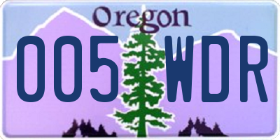 OR license plate 005WDR
