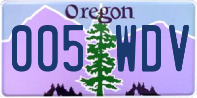 OR license plate 005WDV
