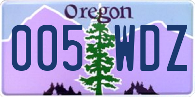 OR license plate 005WDZ