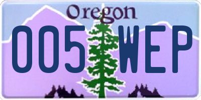 OR license plate 005WEP