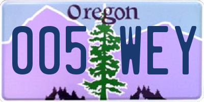 OR license plate 005WEY