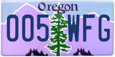 OR license plate 005WFG