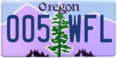 OR license plate 005WFL
