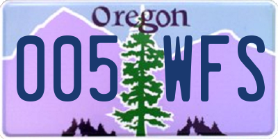 OR license plate 005WFS