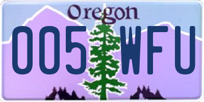 OR license plate 005WFU