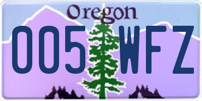 OR license plate 005WFZ