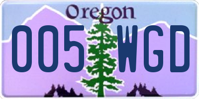 OR license plate 005WGD