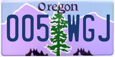 OR license plate 005WGJ