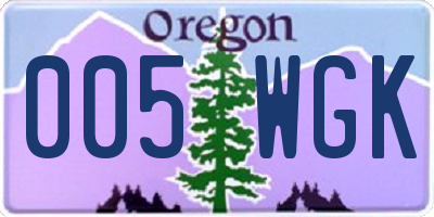 OR license plate 005WGK