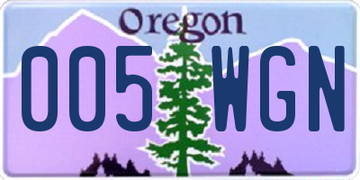 OR license plate 005WGN