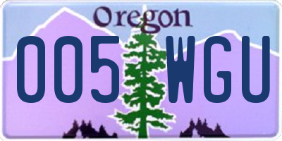 OR license plate 005WGU