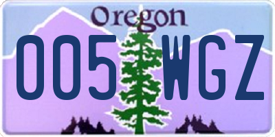 OR license plate 005WGZ