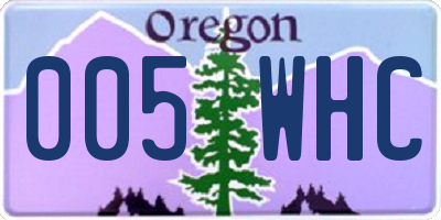 OR license plate 005WHC