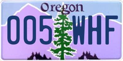 OR license plate 005WHF