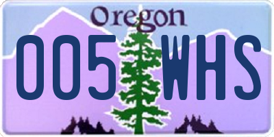 OR license plate 005WHS