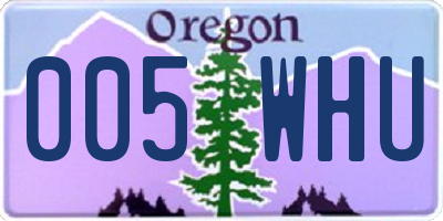 OR license plate 005WHU