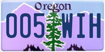 OR license plate 005WIH