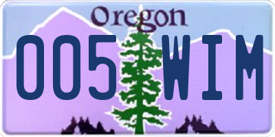 OR license plate 005WIM