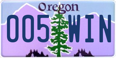 OR license plate 005WIN