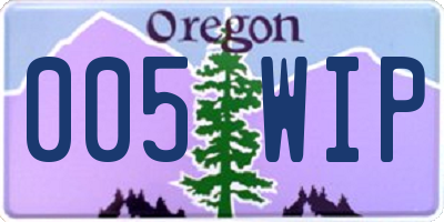 OR license plate 005WIP