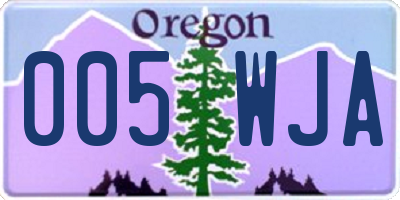 OR license plate 005WJA