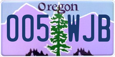 OR license plate 005WJB